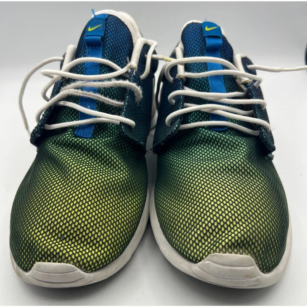 Nike Roshe Run Mens 8 Blue Green Yellow Mesh Sneakers 511881-413 Running Shoes